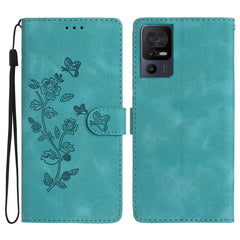 Flower Butterfly Embossing Pattern Leather Phone Case, For TCL 405 / 406 / 408, For TCL 40 SE