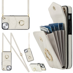 Rhombic Texture Card Bag Phone Case with Long Lanyard
