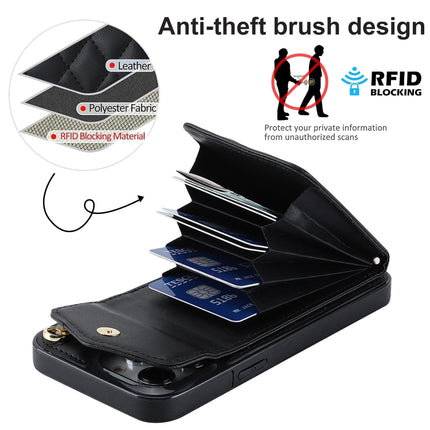 Rhombic Texture Card Bag Phone Case with Long Lanyard, For iPhone 15 Pro, For iPhone 15 Plus, For iPhone 15
