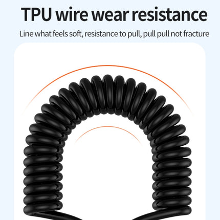 Elbow Spring Charging Data Cable, Length: 1.5m, Type-C to 8 Pin, Type-C to 8 Pin + Type-C