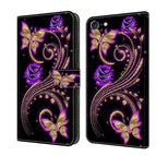 For iPhone 6 Plus / 7 Plus / 8 Plus / Purple Flower Butterfly