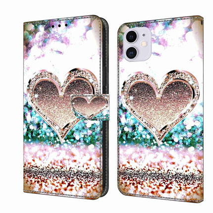 Crystal 3D Shockproof Protective Leather Phone Case, For iPhone 11