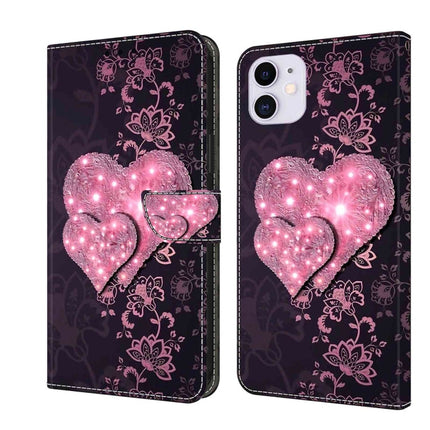 Crystal 3D Shockproof Protective Leather Phone Case, For iPhone 11