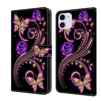 Crystal 3D Shockproof Protective Leather Phone Case, For iPhone 11