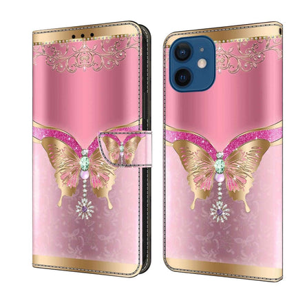 Crystal 3D Shockproof Protective Leather Phone Case, For iPhone 12 mini / 13 mini