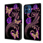 For iPhone 12 mini / 13 mini / Purple Flower Butterfly