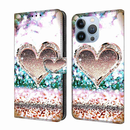 Crystal 3D Shockproof Protective Leather Phone Case, For iPhone 13 Pro