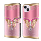 For iPhone 14 Plus / Pink Bottom Butterfly