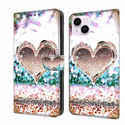 Crystal 3D Shockproof Protective Leather Phone Case, For iPhone 14 Plus