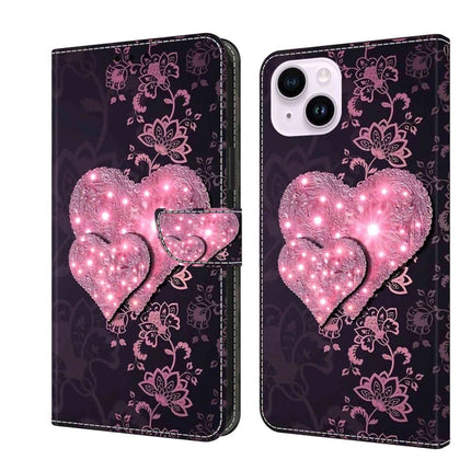 Crystal 3D Shockproof Protective Leather Phone Case, For iPhone 14 Plus
