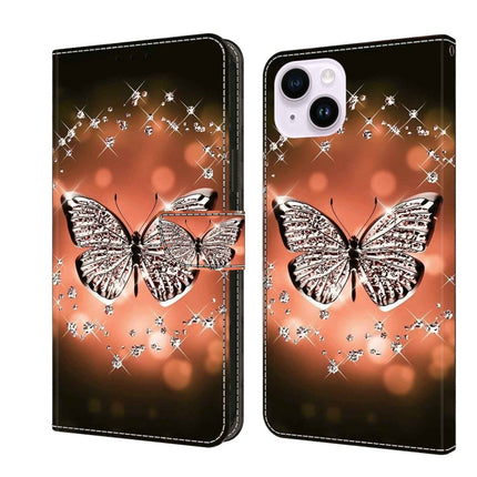 Crystal 3D Shockproof Protective Leather Phone Case, For iPhone 14 Plus