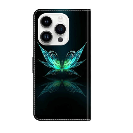 Crystal 3D Shockproof Protective Leather Phone Case, For iPhone 14 Pro