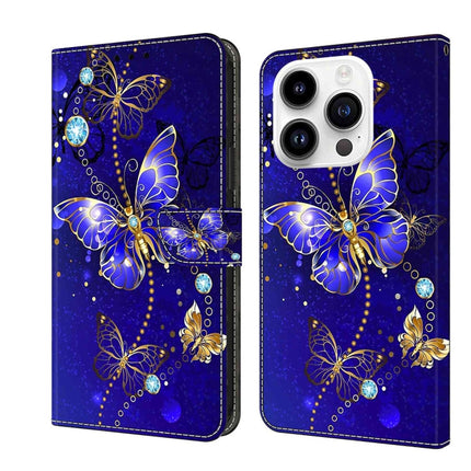 Crystal 3D Shockproof Protective Leather Phone Case, For iPhone 14 Pro
