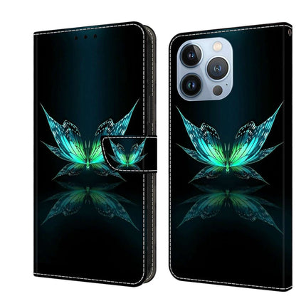 Crystal 3D Shockproof Protective Leather Phone Case, For iPhone 14 Pro Max