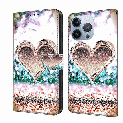 Crystal 3D Shockproof Protective Leather Phone Case, For iPhone 14 Pro Max