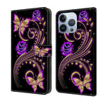 For iPhone 14 Pro Max / Purple Flower Butterfly