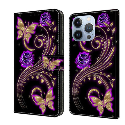 Crystal 3D Shockproof Protective Leather Phone Case, For iPhone 14 Pro Max
