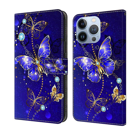 Crystal 3D Shockproof Protective Leather Phone Case, For iPhone 14 Pro Max