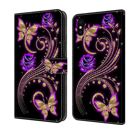 Crystal 3D Shockproof Protective Leather Phone Case, For iPhone X / XS