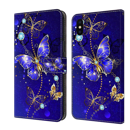 Crystal 3D Shockproof Protective Leather Phone Case, For iPhone X / XS