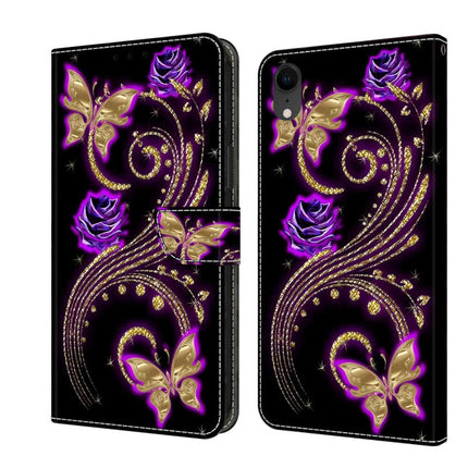 Crystal 3D Shockproof Protective Leather Phone Case, For iPhone XR