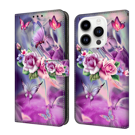 Crystal 3D Shockproof Protective Leather Phone Case, For iPhone 15 Pro