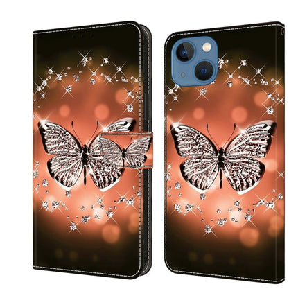 Crystal 3D Shockproof Protective Leather Phone Case, For iPhone 15
