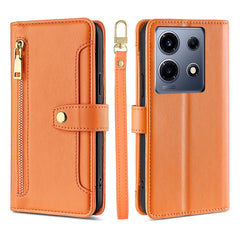 Sheep Texture Cross-body Zipper Wallet Leather Phone Case