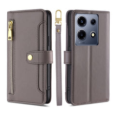 Sheep Texture Cross-body Zipper Wallet Leather Phone Case