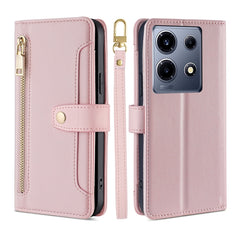 Sheep Texture Cross-body Zipper Wallet Leather Phone Case