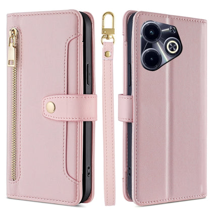 Sheep Texture Cross-body Zipper Wallet Leather Phone Case, For Infinix Note 40 Pro 4G, For Infinix Note 40 Pro 5G, For Infinix Note 40 4G, For Infinix Hot 40i