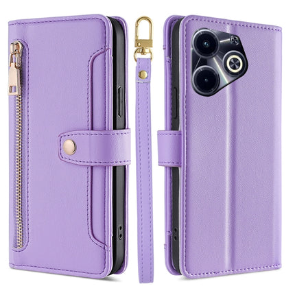 Sheep Texture Cross-body Zipper Wallet Leather Phone Case, For Infinix Note 40 Pro 4G, For Infinix Note 40 Pro 5G, For Infinix Note 40 4G, For Infinix Hot 40i