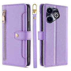 Sheep Texture Cross-body Zipper Wallet Leather Phone Case, For Infinix Note 40 Pro 4G, For Infinix Note 40 Pro 5G, For Infinix Note 40 4G, For Infinix Hot 40i, For Infinix GT 10 Pro 5G