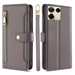 Sheep Texture Cross-body Zipper Wallet Leather Phone Case, For Infinix Note 40 Pro 4G, For Infinix Note 40 Pro 5G, For Infinix Note 40 4G, For Infinix Hot 40i, For Infinix GT 10 Pro 5G