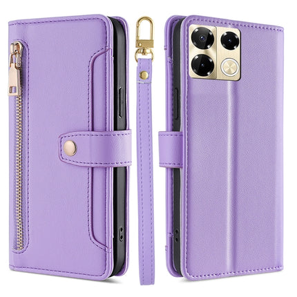 Sheep Texture Cross-body Zipper Wallet Leather Phone Case, For Infinix Note 40 Pro 4G, For Infinix Note 40 Pro 5G, For Infinix Note 40 4G, For Infinix Hot 40i
