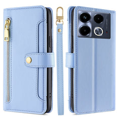 Sheep Texture Cross-body Zipper Wallet Leather Phone Case