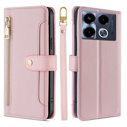 Sheep Texture Cross-body Zipper Wallet Leather Phone Case, For Infinix Note 40 Pro 4G, For Infinix Note 40 Pro 5G, For Infinix Note 40 4G, For Infinix Hot 40i
