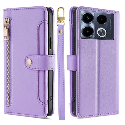 Sheep Texture Cross-body Zipper Wallet Leather Phone Case, For Infinix Note 40 Pro 4G, For Infinix Note 40 Pro 5G, For Infinix Note 40 4G, For Infinix Hot 40i