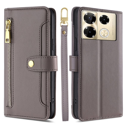Sheep Texture Cross-body Zipper Wallet Leather Phone Case, For Infinix Note 40 Pro 4G, For Infinix Note 40 Pro 5G, For Infinix Note 40 4G, For Infinix Hot 40i