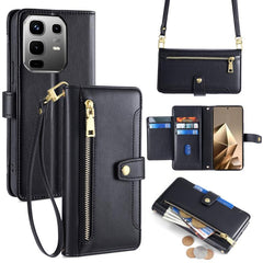 Sheep Texture Cross-body Zipper Wallet Leather Phone Case