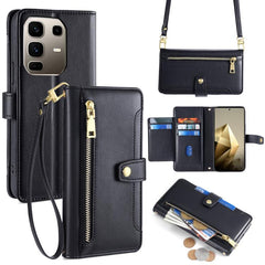 Sheep Texture Cross-body Zipper Wallet Leather Phone Case