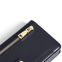 Sheep Texture Cross-body Zipper Wallet Leather Phone Case