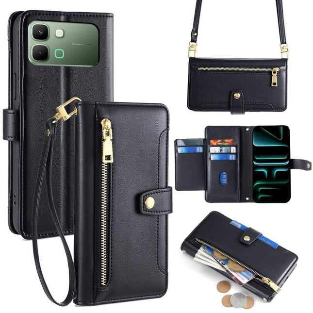 Sheep Texture Cross-body Zipper Wallet Leather Phone Case, For Infinix Note Edge 5G, For Infinix Smart 20 4G, For Infinix Note 60 5G, For Infinix Hot 60 5G
