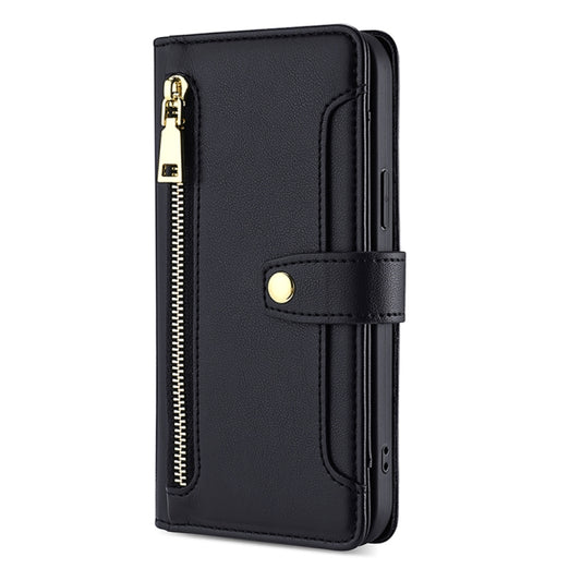 Sheep Texture Cross-body Zipper Wallet Leather Phone Case, For Tecno Camon 20 Pro 4G