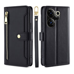 Sheep Texture Cross-body Zipper Wallet Leather Phone Case, For Tecno Spark Go 2024, For Tecno Pova 5 Pro, For Tecno Pova Neo 3, For Tecno Camon 20 Premier 5G, For Tecno Camon 20 Pro 5G