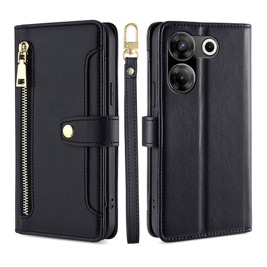 Sheep Texture Cross-body Zipper Wallet Leather Phone Case