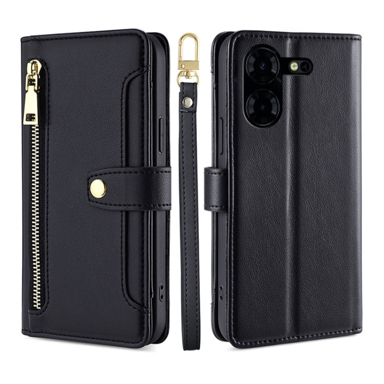 Sheep Texture Cross-body Zipper Wallet Leather Phone Case, For Tecno Spark Go 2024, For Tecno Pova 5 Pro, For Tecno Pova Neo 3, For Tecno Camon 20 Premier 5G, For Tecno Camon 20 Pro 5G