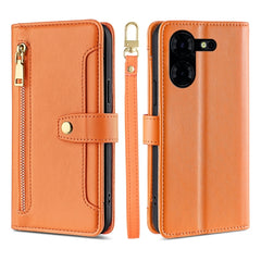 Sheep Texture Cross-body Zipper Wallet Leather Phone Case, For Tecno Spark Go 2024, For Tecno Pova 5 Pro, For Tecno Pova Neo 3, For Tecno Camon 20 Premier 5G, For Tecno Camon 20 Pro 5G