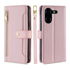 Sheep Texture Cross-body Zipper Wallet Leather Phone Case, For Tecno Spark Go 2024, For Tecno Pova 5 Pro, For Tecno Pova Neo 3, For Tecno Camon 20 Premier 5G, For Tecno Camon 20 Pro 5G