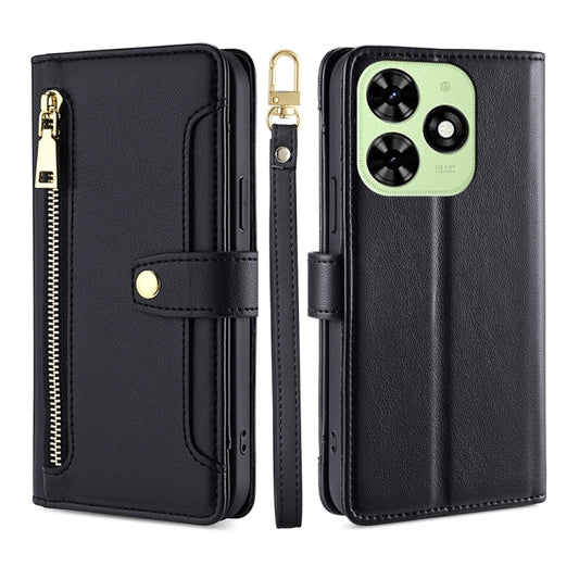 Sheep Texture Cross-body Zipper Wallet Leather Phone Case, For Tecno Spark Go 2024, For Tecno Pova 5 Pro, For Tecno Pova Neo 3, For Tecno Camon 20 Premier 5G, For Tecno Camon 20 Pro 5G